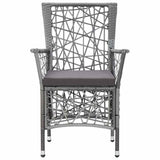 3 Piece Garden Dining Set Grey