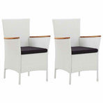 3 Piece Garden Dining Set White