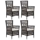 5 Piece Garden Dining Set Brown