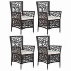 5 Piece Garden Dining Set Brown