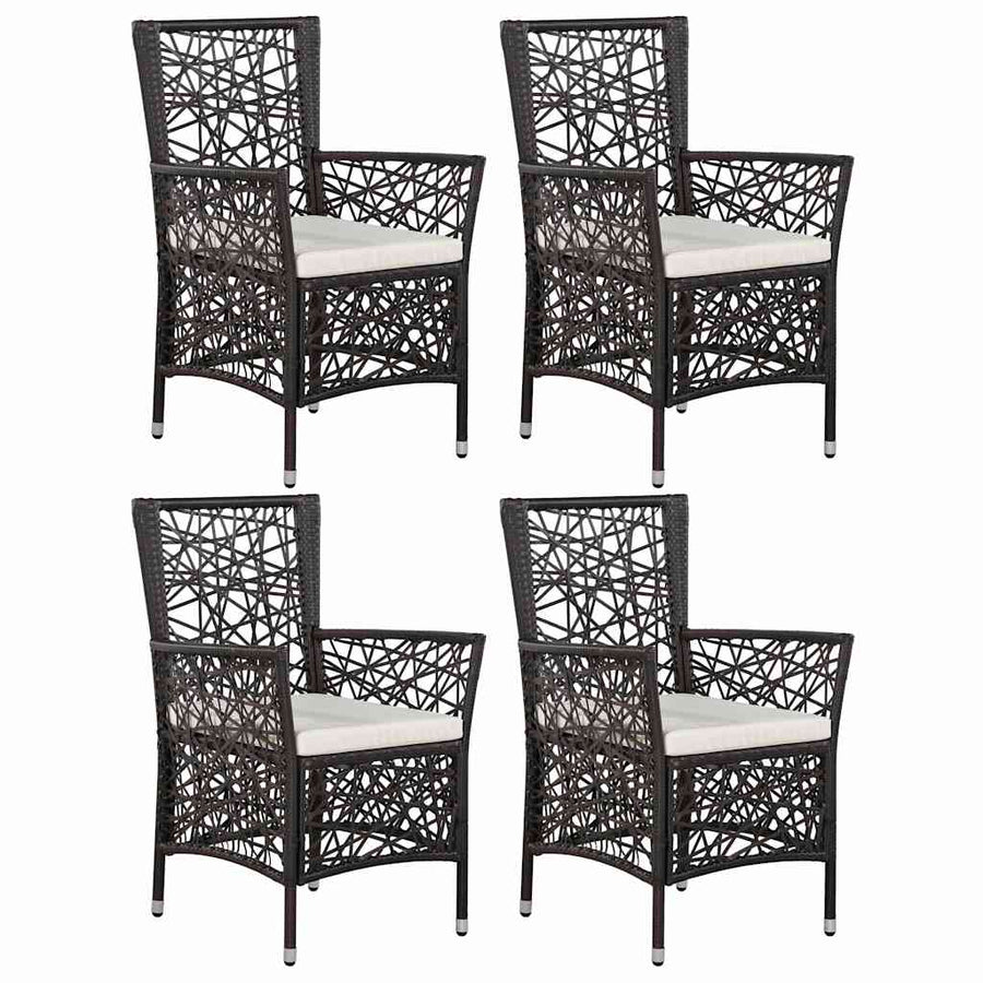 5 Piece Garden Dining Set Brown