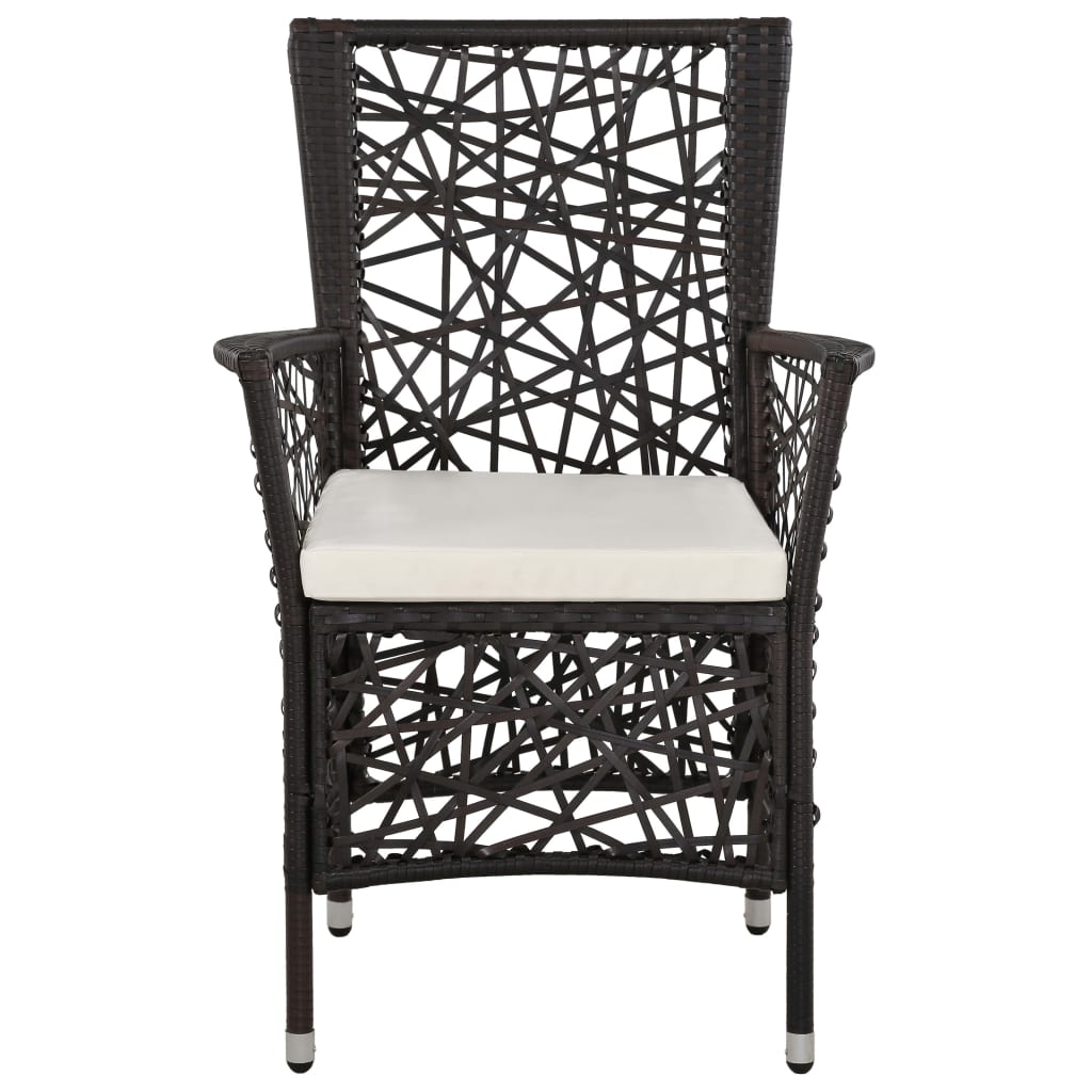5 Piece Garden Dining Set Brown
