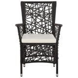 5 Piece Garden Dining Set Brown - Close-Up Angle