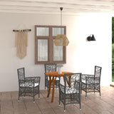 5 Piece Garden Dining Set Brown
