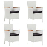 5 Piece Garden Dining Set White