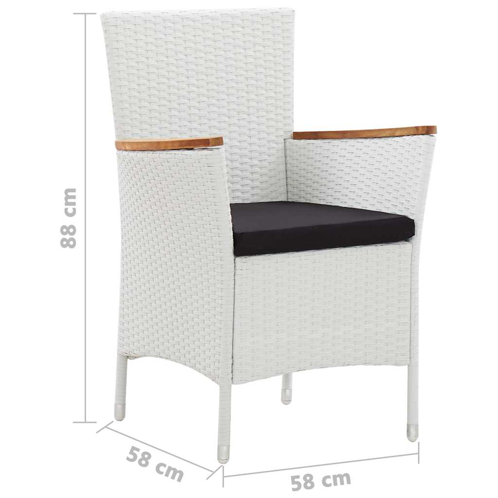 5 Piece Garden Dining Set White
