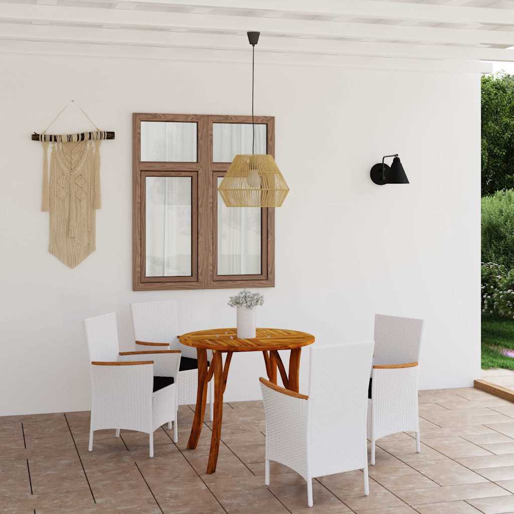 5 Piece Garden Dining Set White