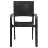 3 Piece Garden Dining Set Black - 45-Degree Angle