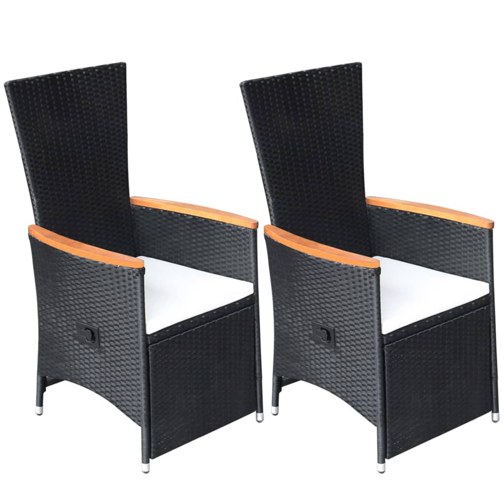 3 Piece Garden Dining Set Black