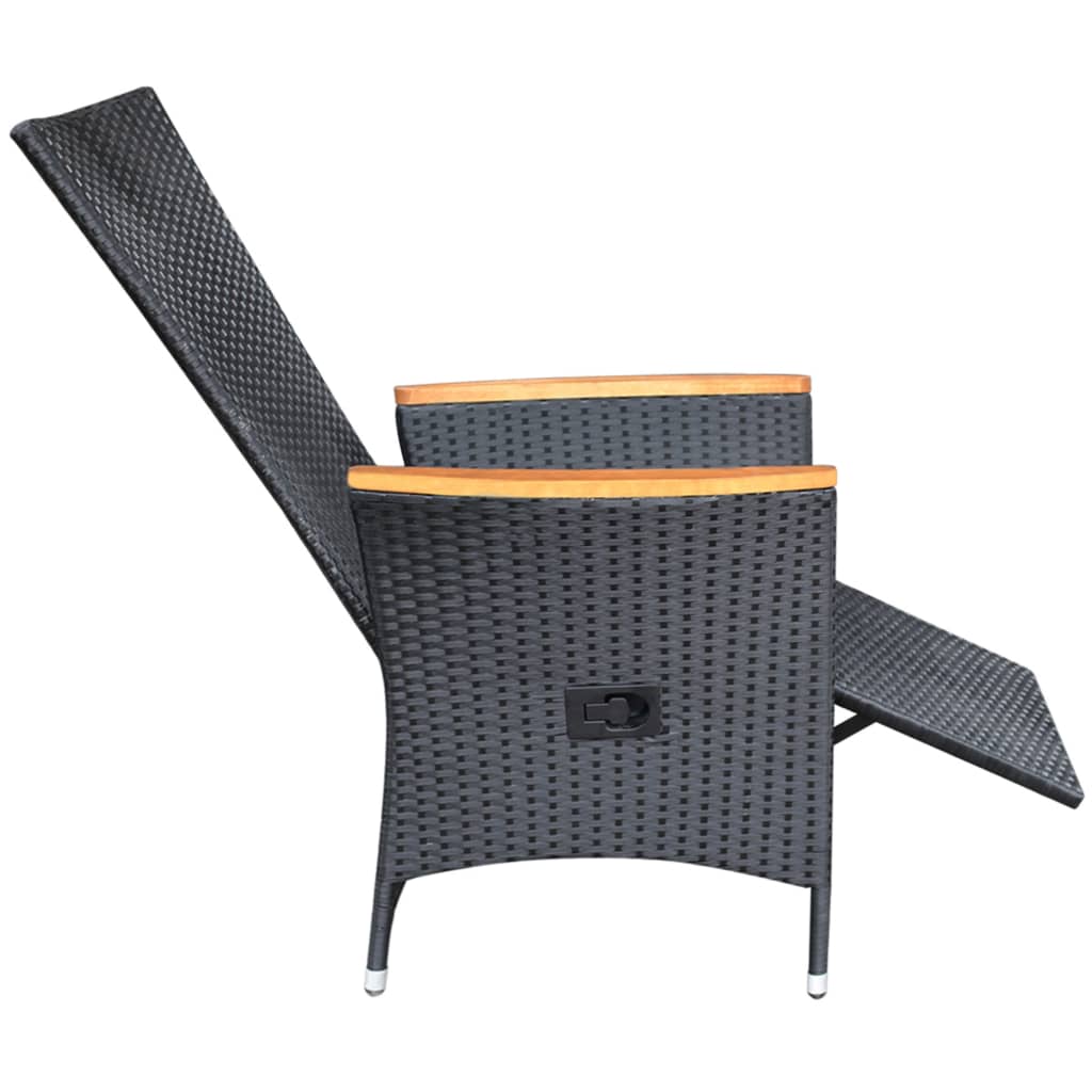 3 Piece Garden Dining Set Black
