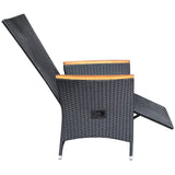 3 Piece Garden Dining Set Black - Close-Up Angle