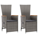 3 Piece Garden Dining Set Grey