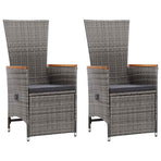3 Piece Garden Dining Set Grey
