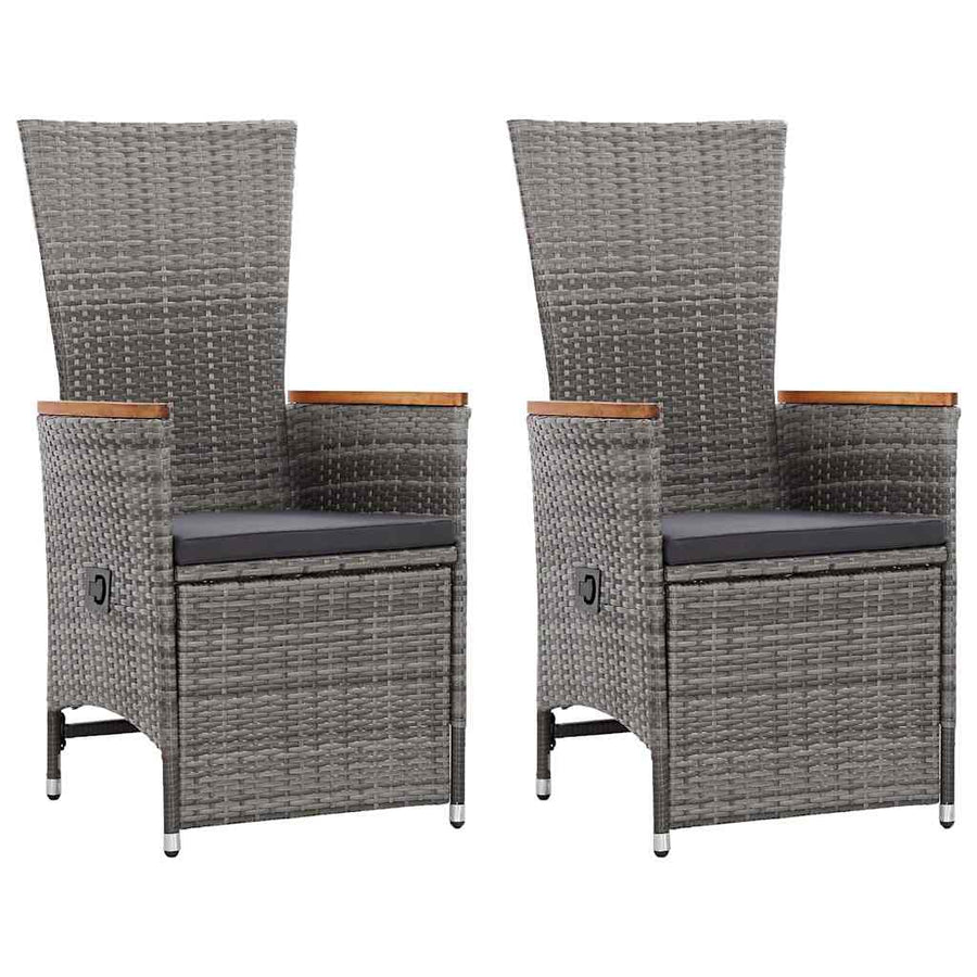 3 Piece Garden Dining Set Grey