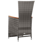 3 Piece Garden Dining Set Grey