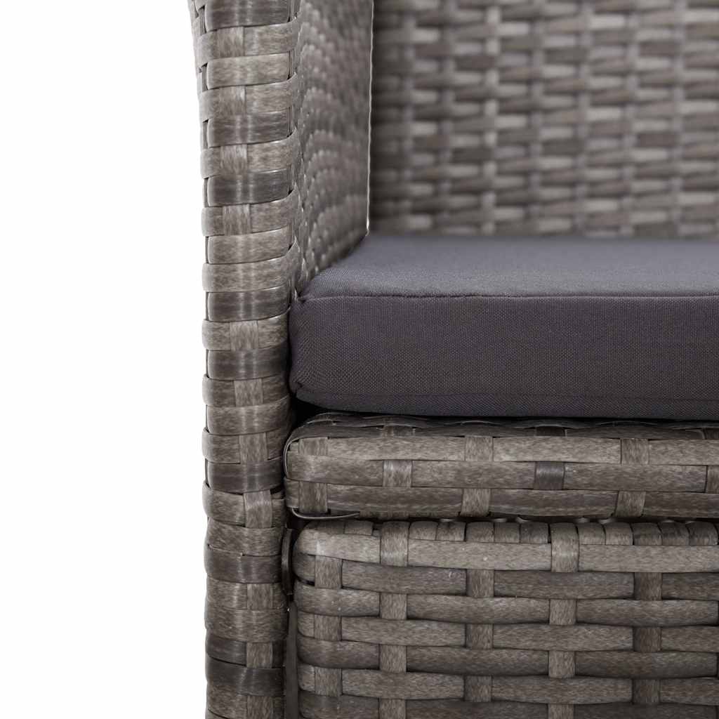 3 Piece Garden Dining Set Grey