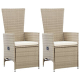 3 Piece Garden Dining Set Beige - Side View