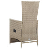 3 Piece Garden Dining Set Beige - Close-Up Angle