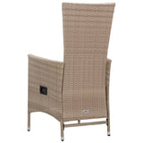 3 Piece Garden Dining Set Beige - Low Angle