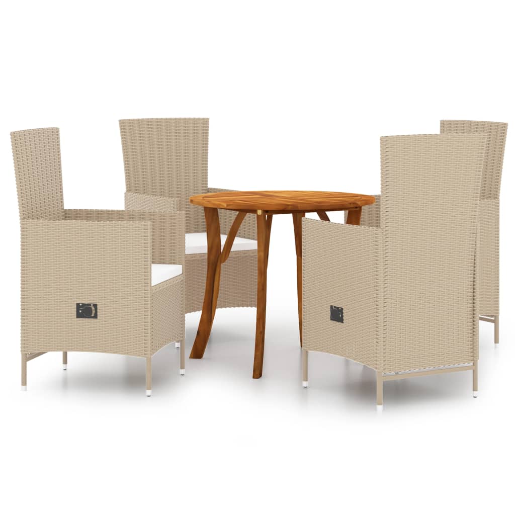 5 Piece Garden Dining Set Beige