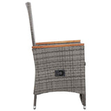 5 Piece Garden Dining Set Grey - Top-Down View