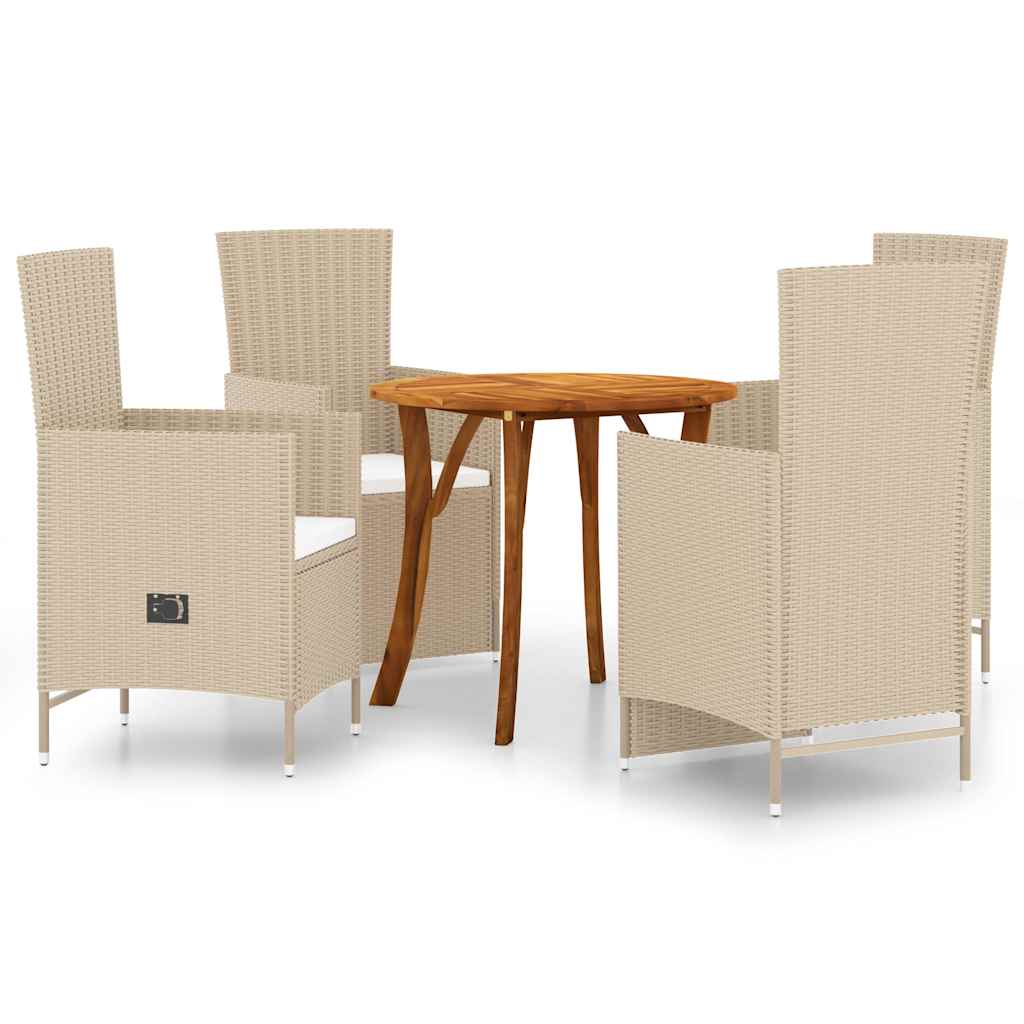 5 Piece Garden Dining Set Beige