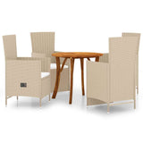 5 Piece Garden Dining Set Beige