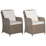 3 Piece Garden Dining Set Brown
