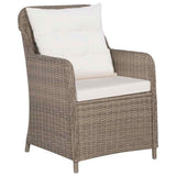 3 Piece Garden Dining Set Brown - Top-Down View