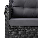 3 Piece Garden Dining Set Black - Extra Image