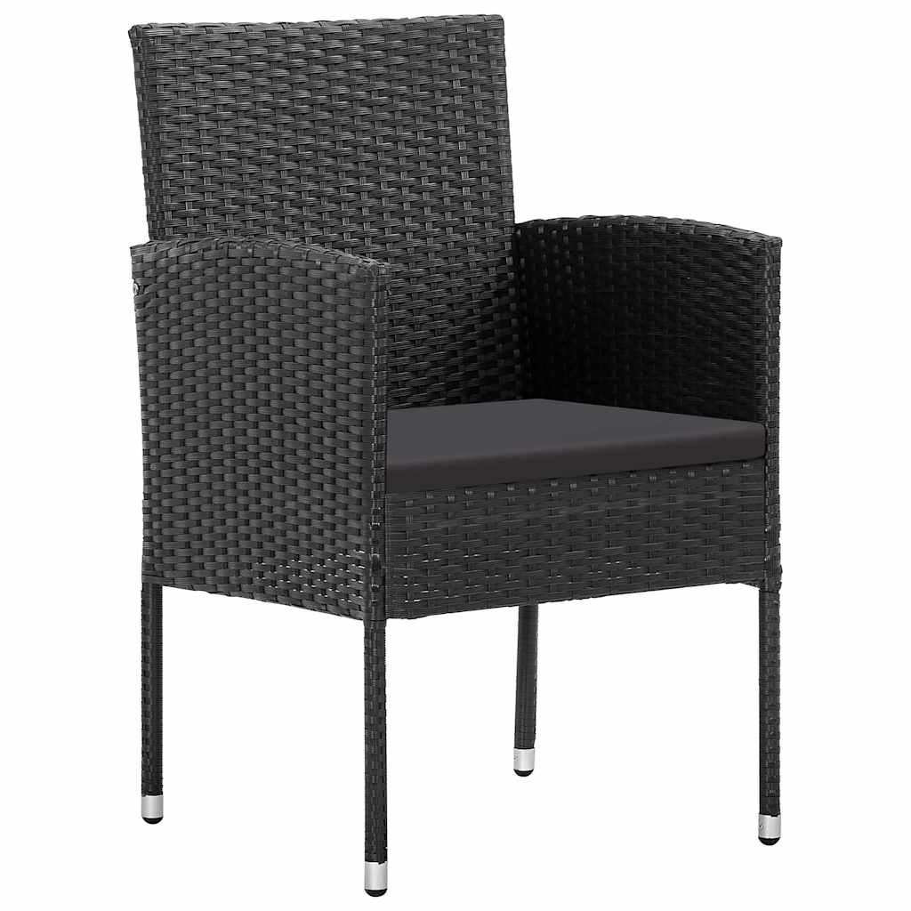 5 Piece Garden Dining Set Black