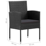 5 Piece Garden Dining Set Black - Extra Image