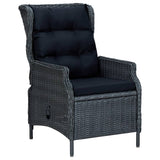 3 Piece Garden Dining Set Dark Grey - Side View