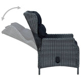 3 Piece Garden Dining Set Dark Grey - Rear View