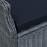 3 Piece Garden Dining Set Dark Grey - Close-Up Angle
