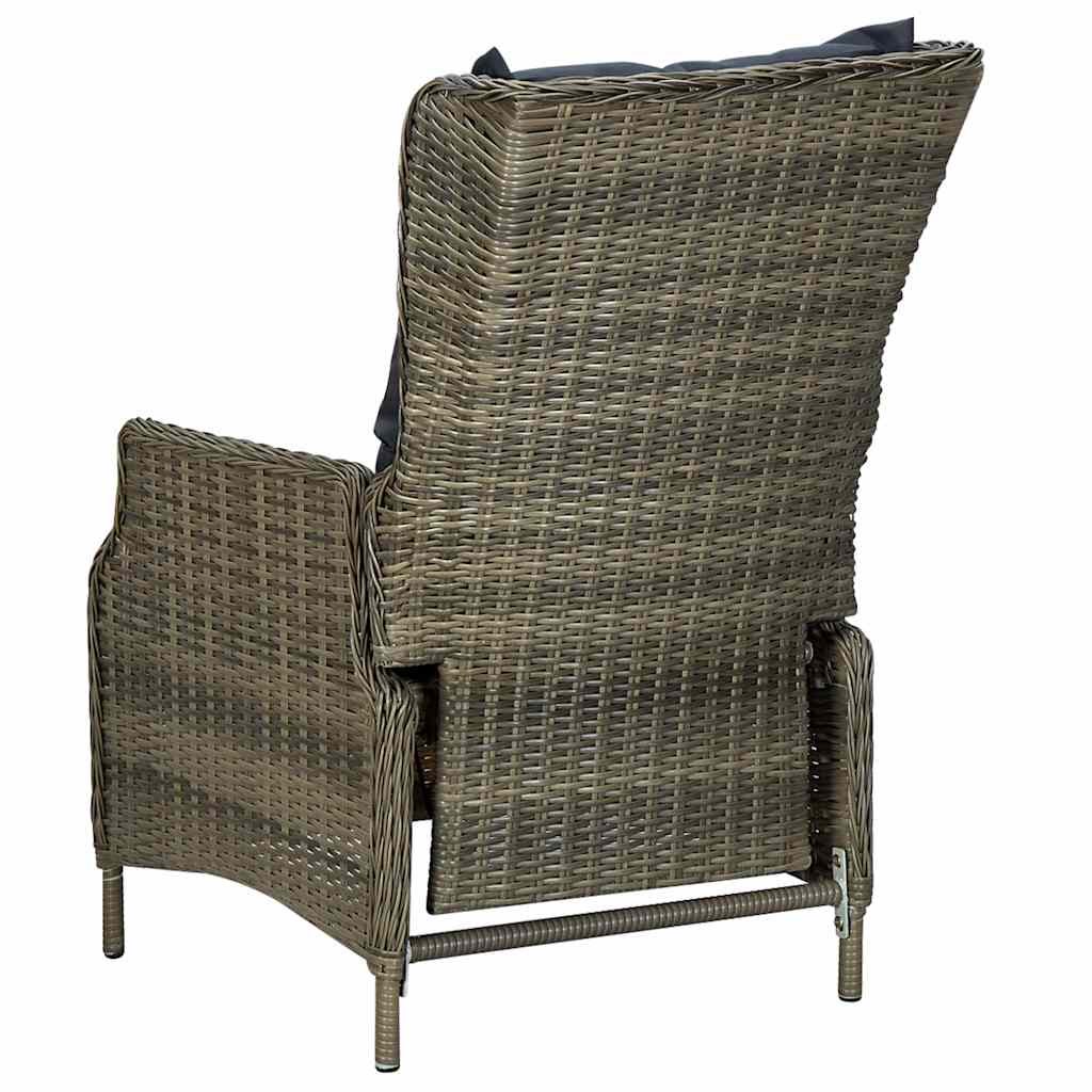 3 Piece Garden Dining Set Dark Brown