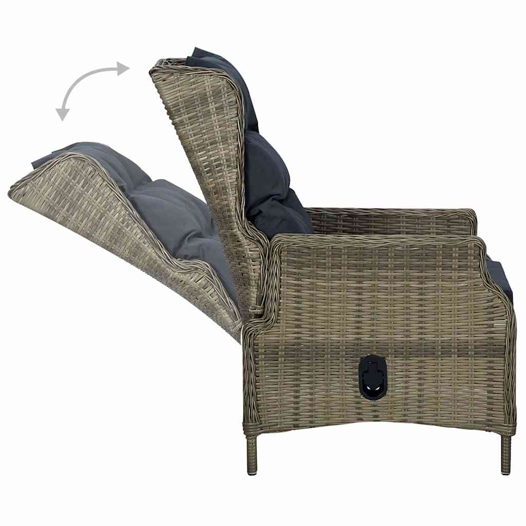 3 Piece Garden Dining Set Dark Brown