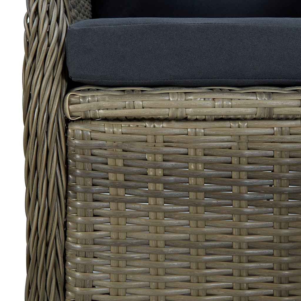 3 Piece Garden Dining Set Dark Brown
