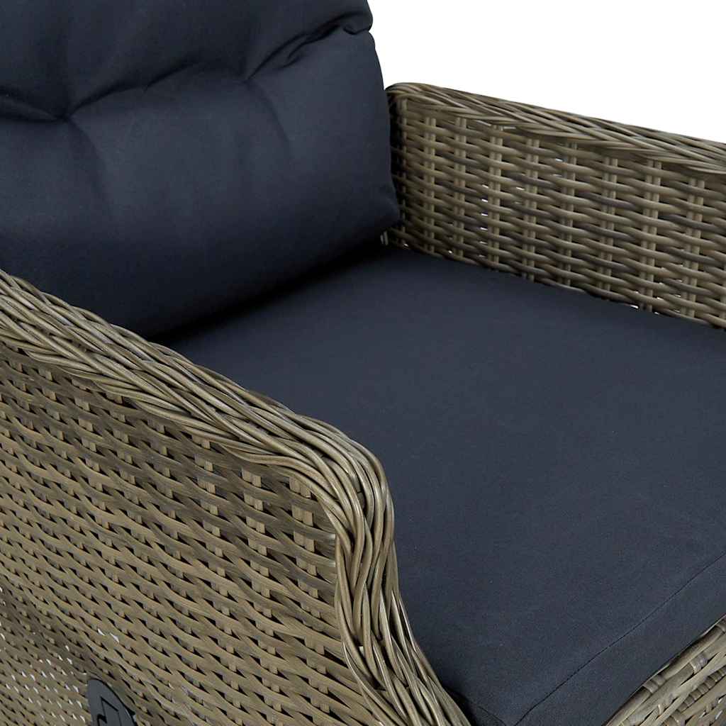 3 Piece Garden Dining Set Dark Brown