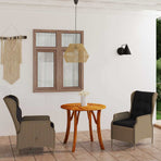3 Piece Garden Dining Set Dark Brown
