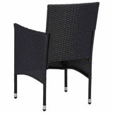 5 Piece Garden Dining Set Black