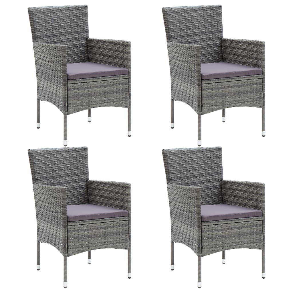 5 Piece Garden Dining Set Grey