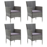 5 Piece Garden Dining Set Grey
