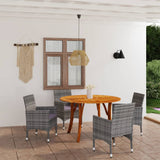 5 Piece Garden Dining Set Grey