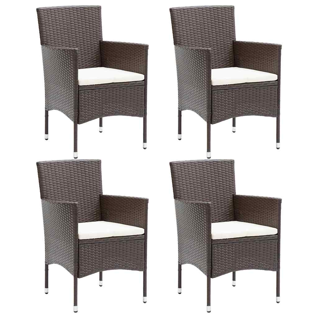 5 Piece Garden Dining Set Brown
