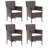 5 Piece Garden Dining Set Brown