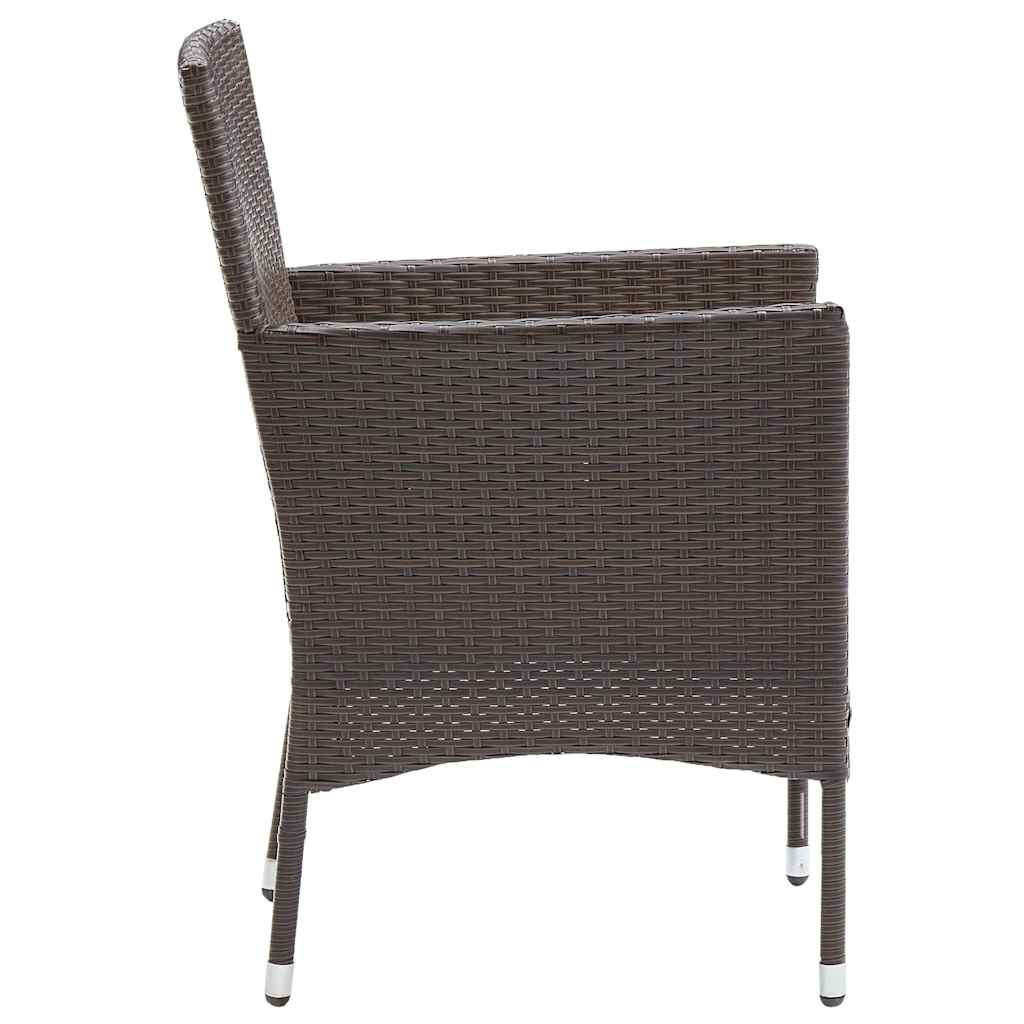 5 Piece Garden Dining Set Brown