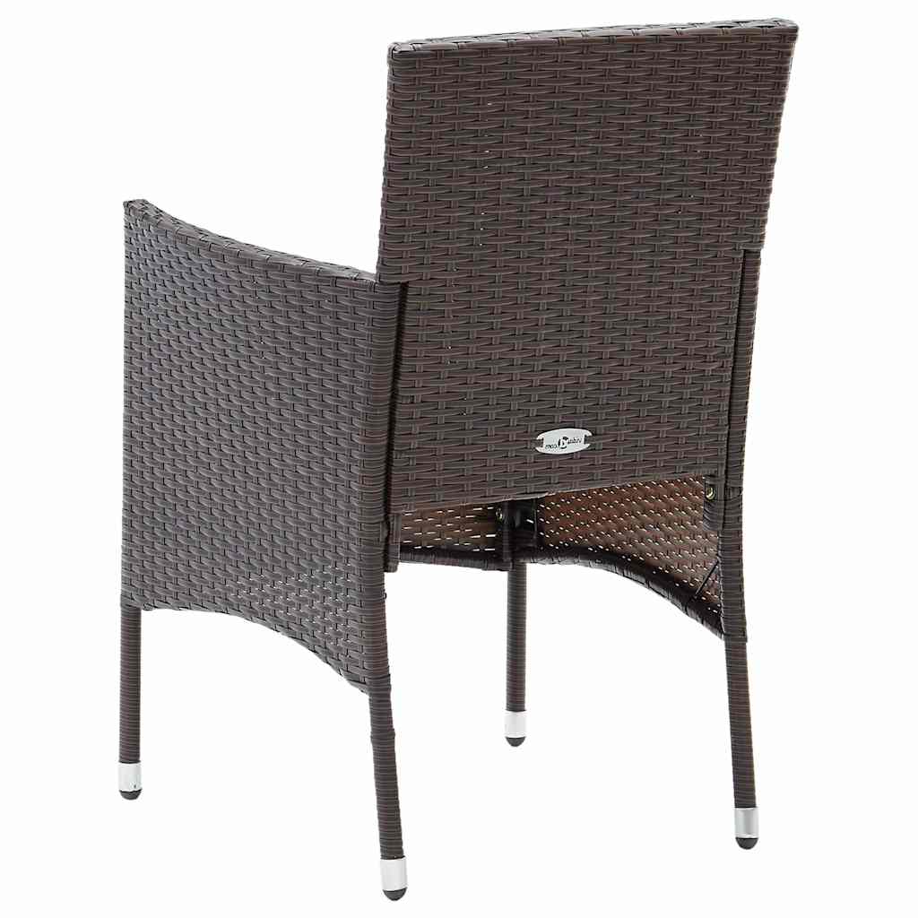 5 Piece Garden Dining Set Brown