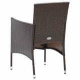 5 Piece Garden Dining Set Brown