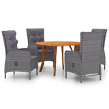 5 Piece Garden Dining Set Grey